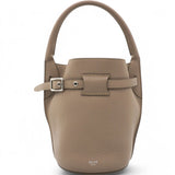 Big Bag Nano Bucket With Long Strap In Grained Calfskin Light Taupe