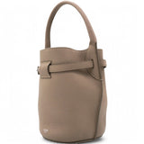 Big Bag Nano Bucket With Long Strap In Grained Calfskin Light Taupe