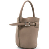 Big Bag Nano Bucket With Long Strap In Grained Calfskin Light Taupe