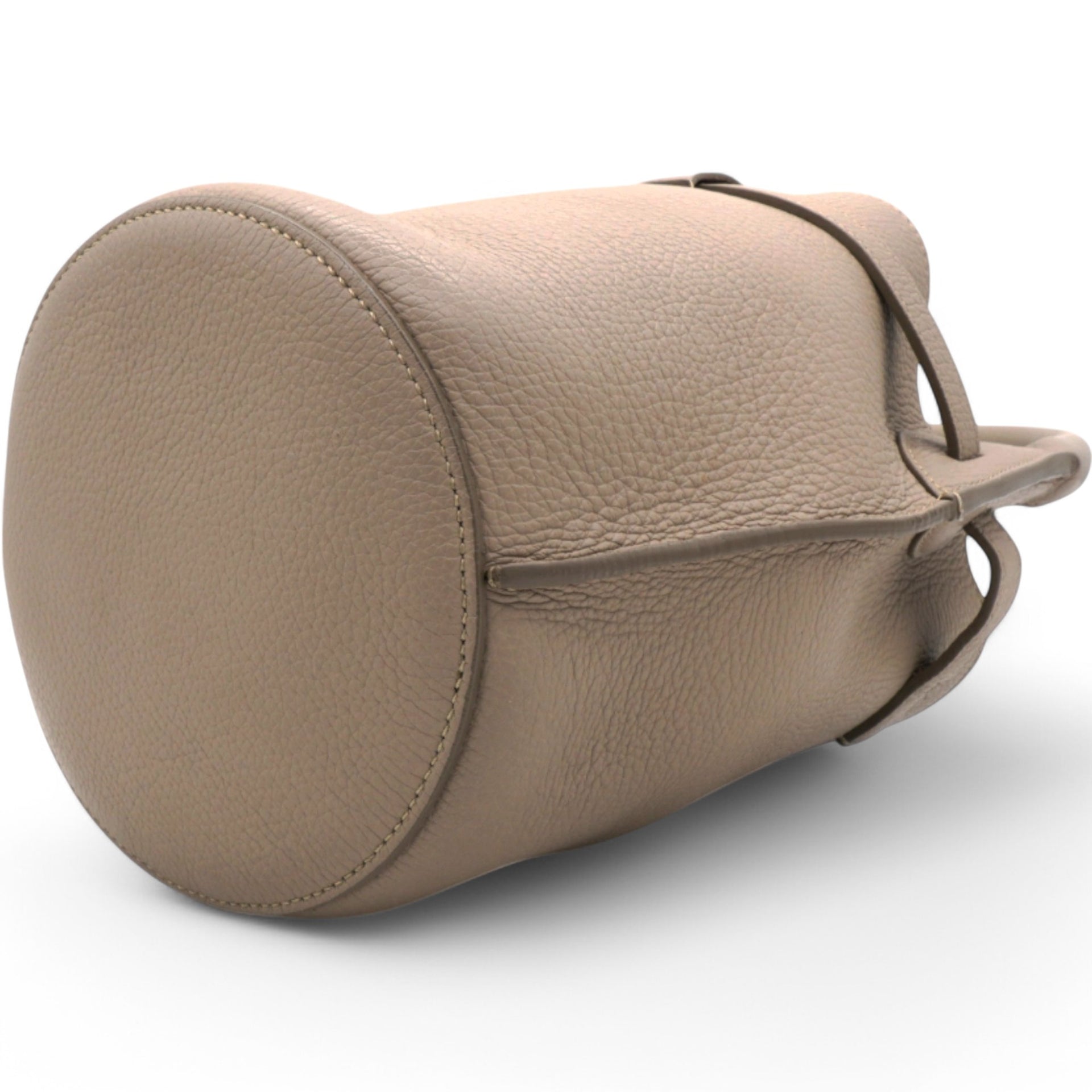 Big Bag Nano Bucket With Long Strap In Grained Calfskin Light Taupe