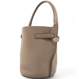 Big Bag Nano Bucket With Long Strap In Grained Calfskin Light Taupe