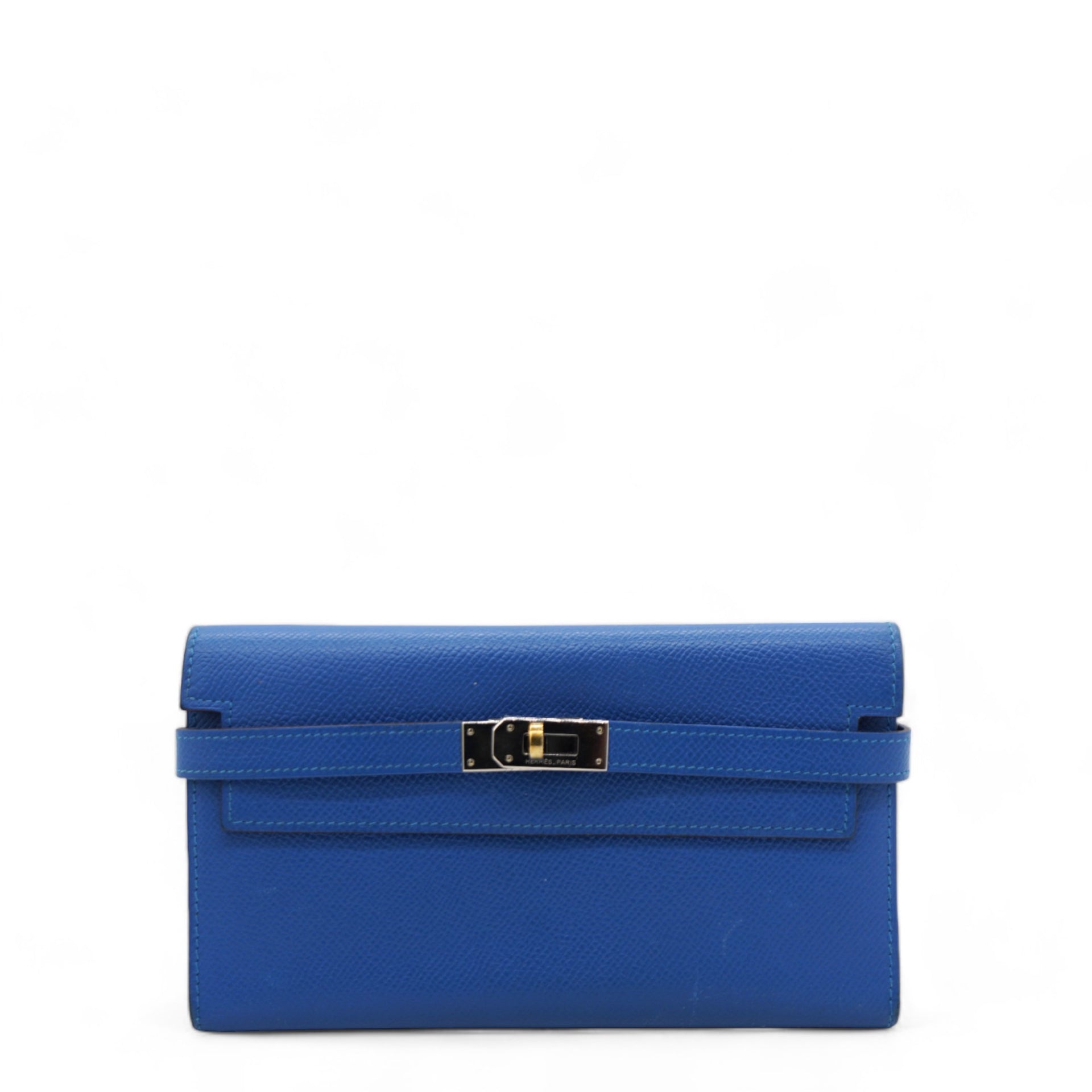 Epsom Kelly Longue Wallet Bleu Saphir