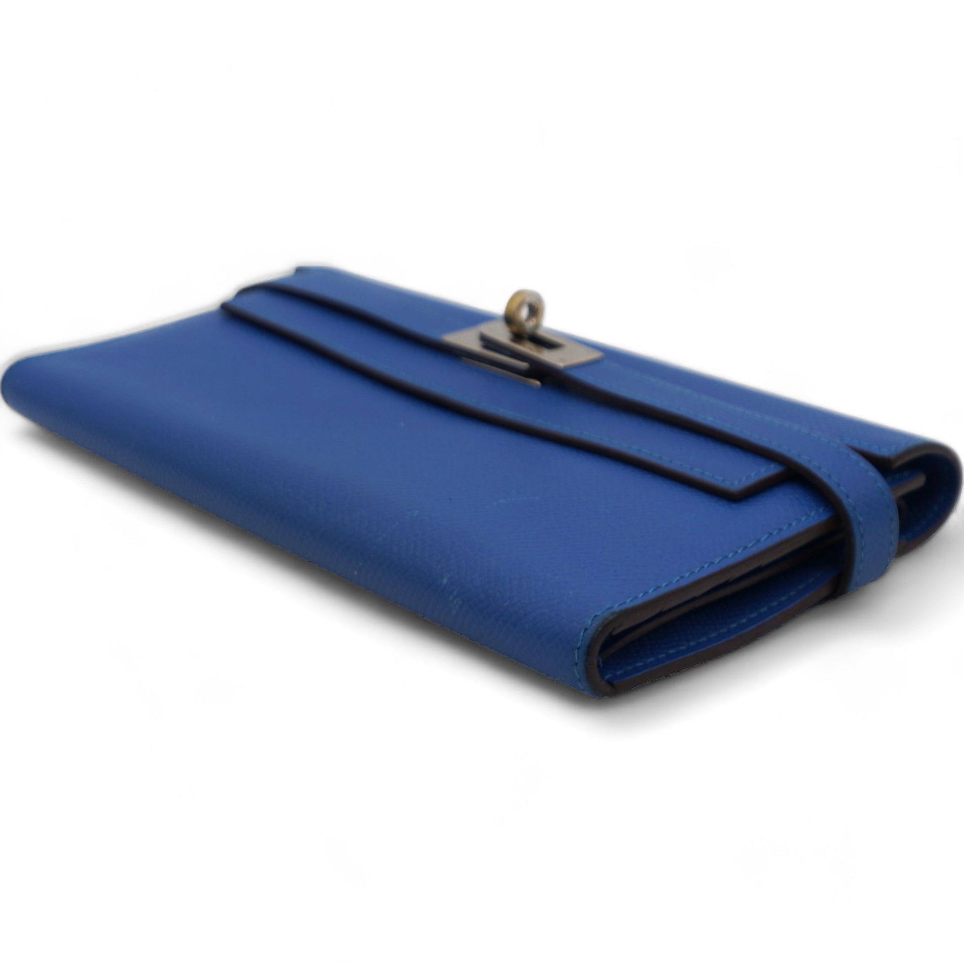 Epsom Kelly Longue Wallet Bleu Saphir