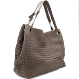 Intrecciato Leather Bella Tote Brown