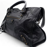 Black Leather Classic City Tote