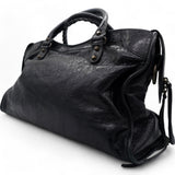 Black Leather Classic City Tote