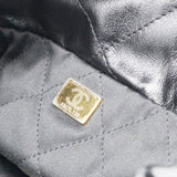 Shiny Quilted Medium Chanel 22 Black