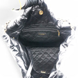 Shiny Quilted Medium Chanel 22 Black