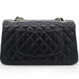 Caviar Quilted  Double Flap Black