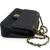 Caviar Quilted  Double Flap Black