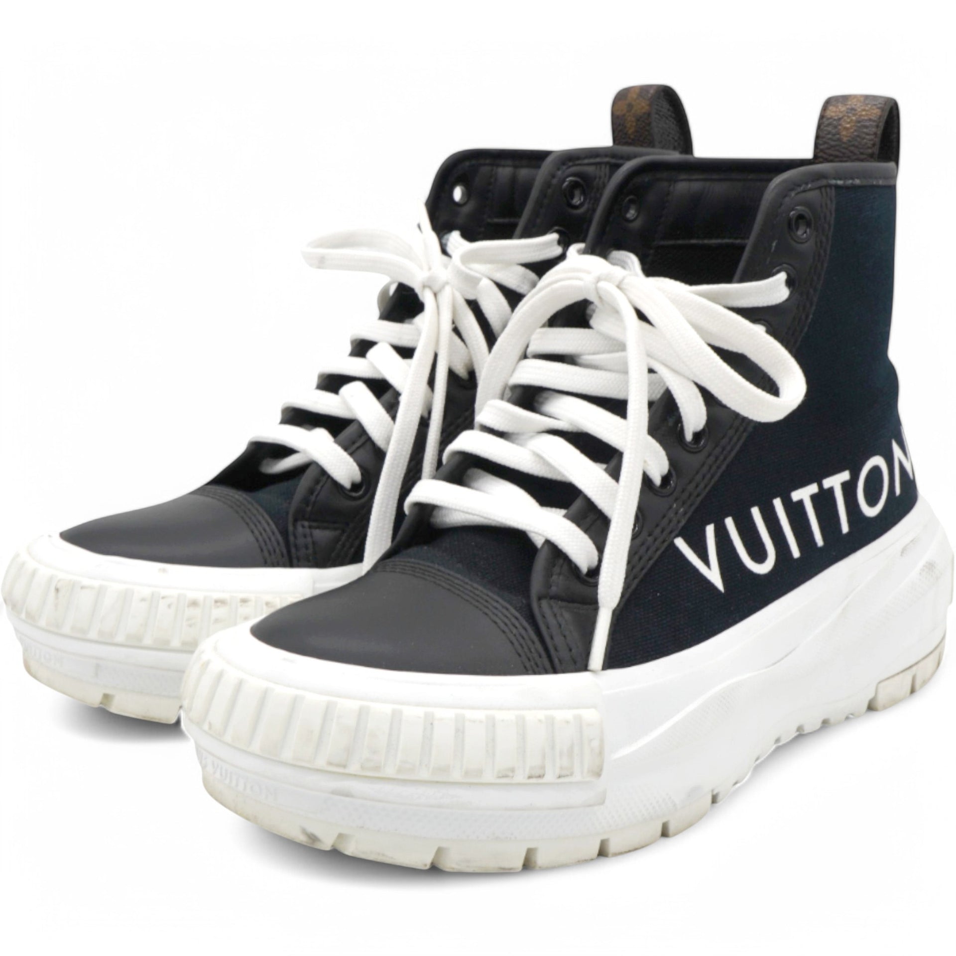 Canvas LV Squad Sneaker Boots Black Size34