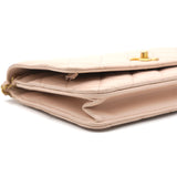 Lambskin Quilted CC Pearl Crush Wallet on Chain WOC Pink