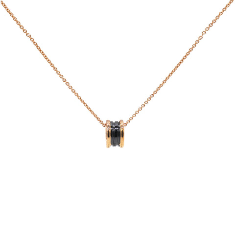 Black 18k Rose Gold B.zero1 Ceramic Necklace