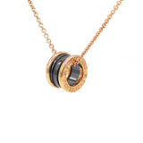 Black 18k Rose Gold B.zero1 Ceramic Necklace