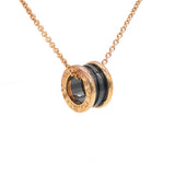 Black 18k Rose Gold B.zero1 Ceramic Necklace