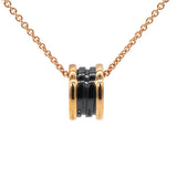 Black 18k Rose Gold B.zero1 Ceramic Necklace