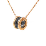 Black 18k Rose Gold B.zero1 Ceramic Necklace