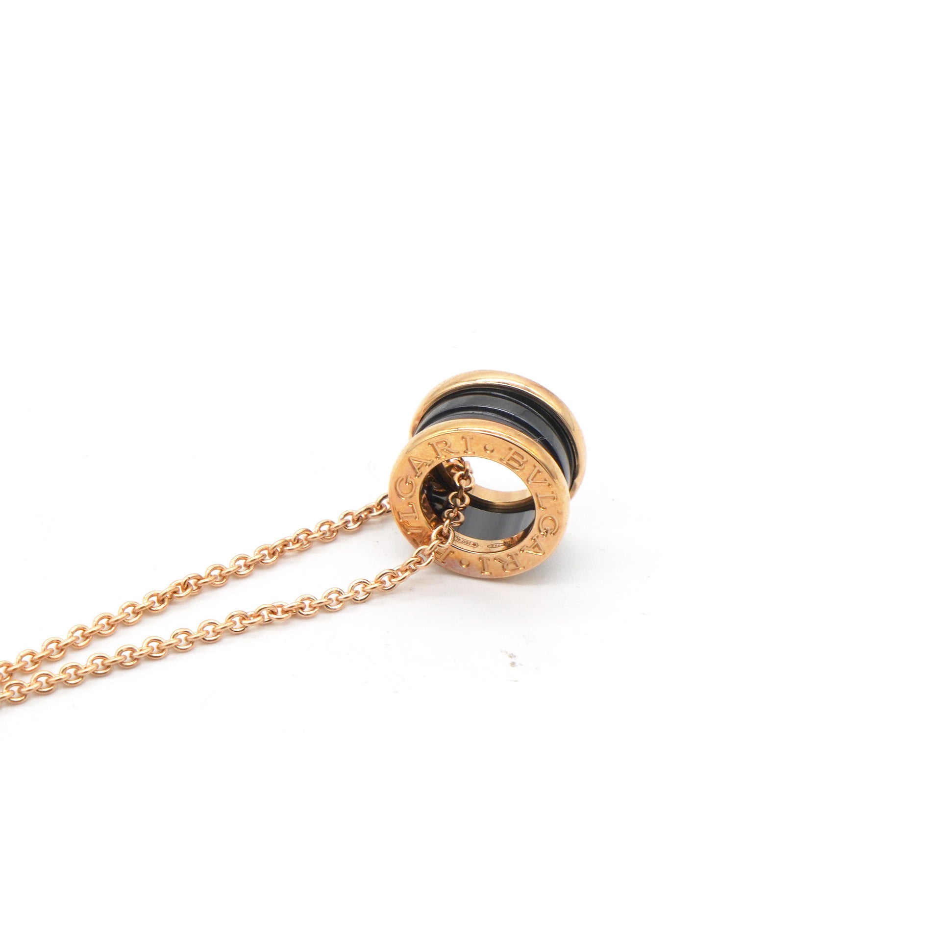 Black 18k Rose Gold B.zero1 Ceramic Necklace