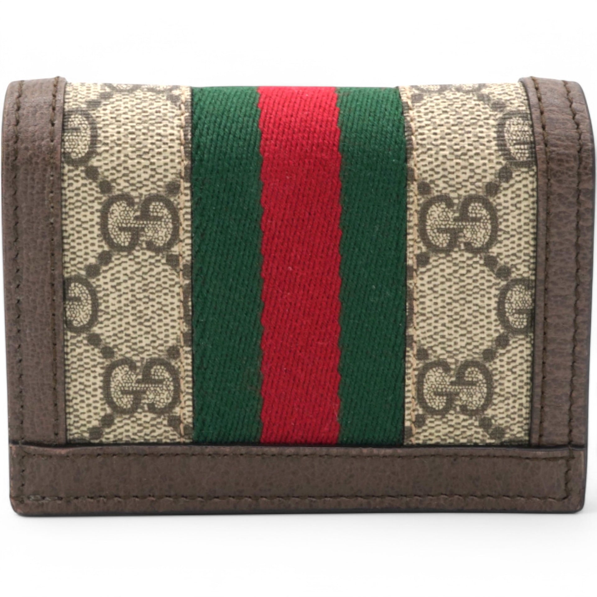 GG Supreme Monogram Web Ophidia Card Case Beige New Acero