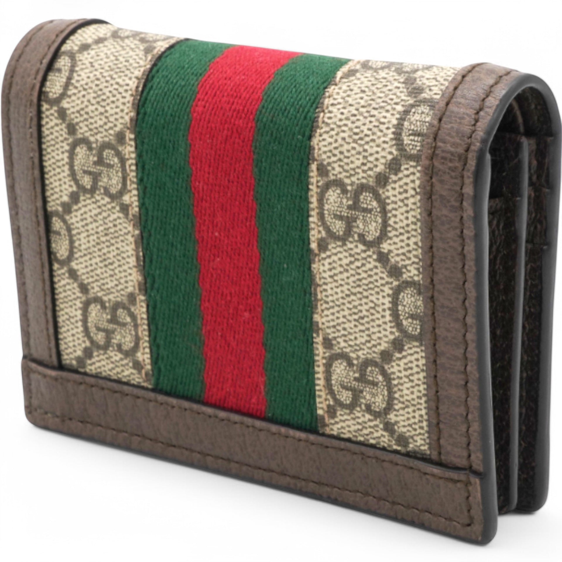 GG Supreme Monogram Web Ophidia Card Case Beige New Acero