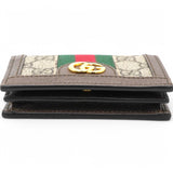 GG Supreme Monogram Web Ophidia Card Case Beige New Acero
