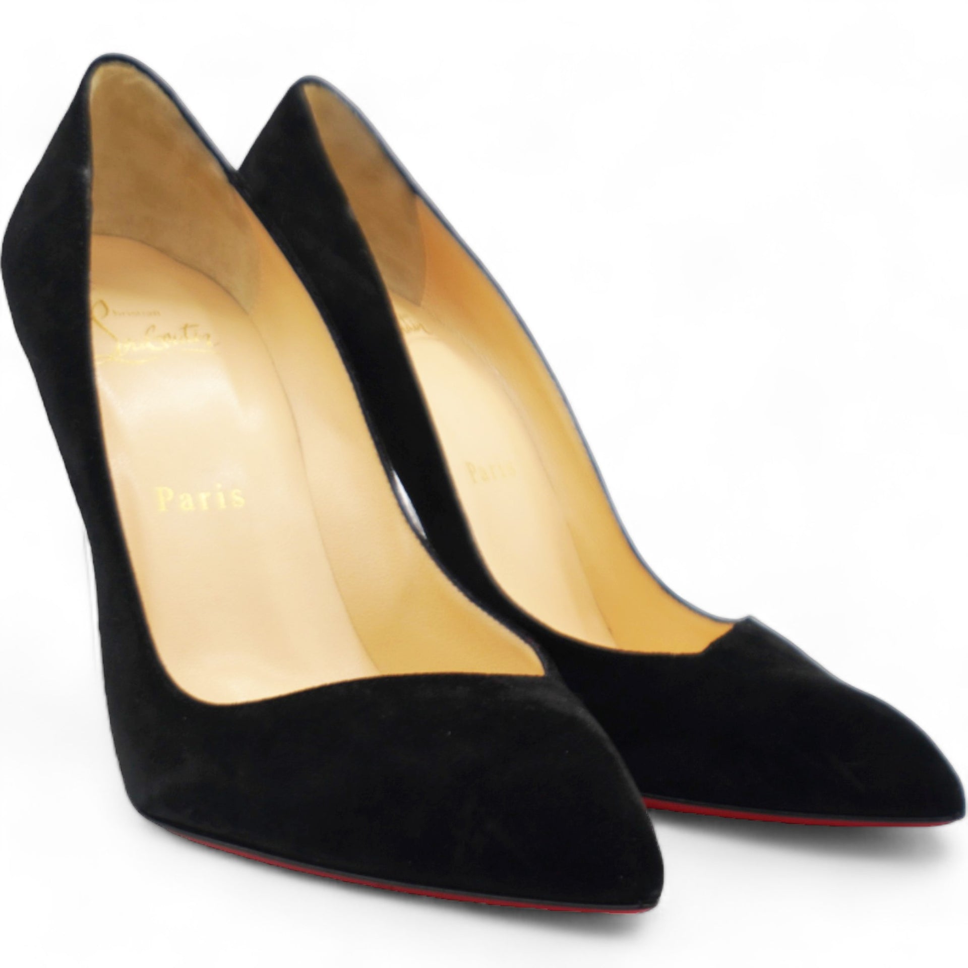 Black Suede Pointed Toe Pumps Size 37.5