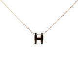 Lacquered Palladium Pop H Pendant Necklace