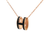 Lacquered Palladium Pop H Pendant Necklace