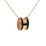 Lacquered Palladium Pop H Pendant Necklace