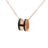 Lacquered Palladium Pop H Pendant Necklace