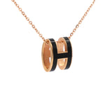 Lacquered Palladium Pop H Pendant Necklace