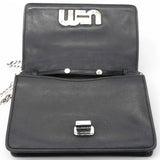 Tessuto Matelasse Delice Miu Logo Bag Black