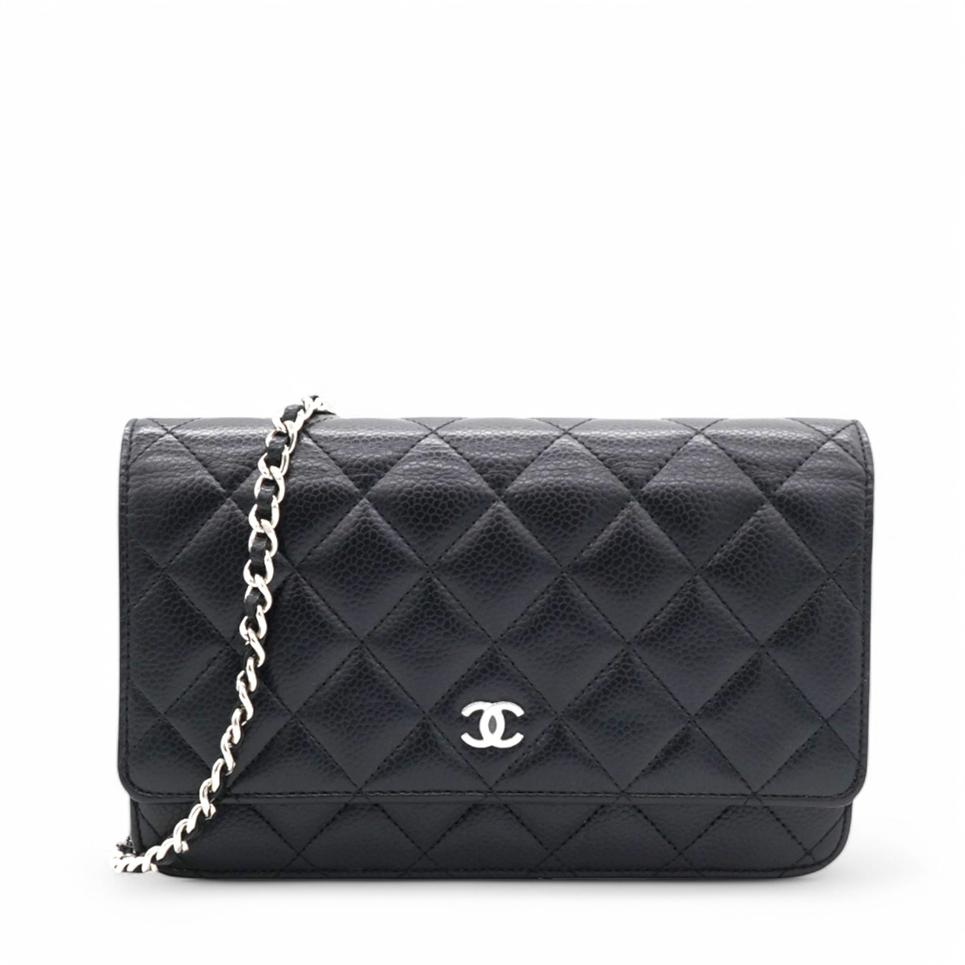 Caviar Quilted Wallet On Chain WOC Black NFC