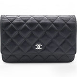 Caviar Quilted Wallet On Chain WOC Black NFC