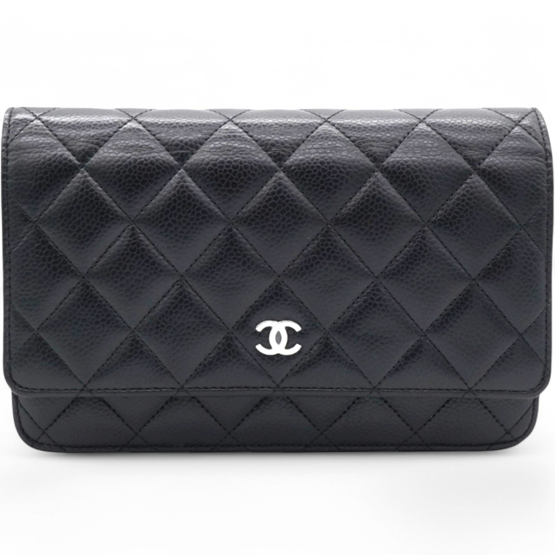 Caviar Quilted Wallet On Chain WOC Black NFC