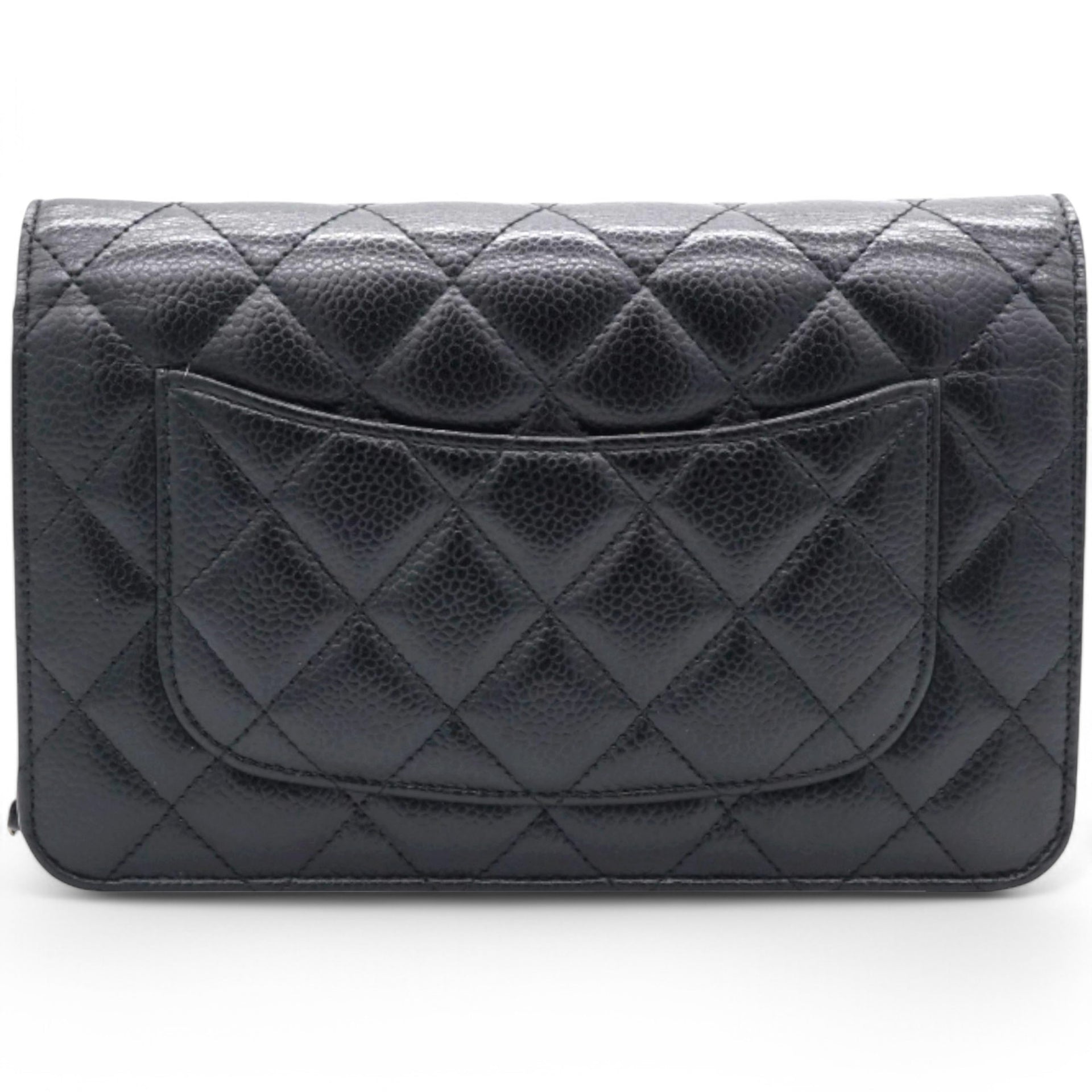 Caviar Quilted Wallet On Chain WOC Black NFC