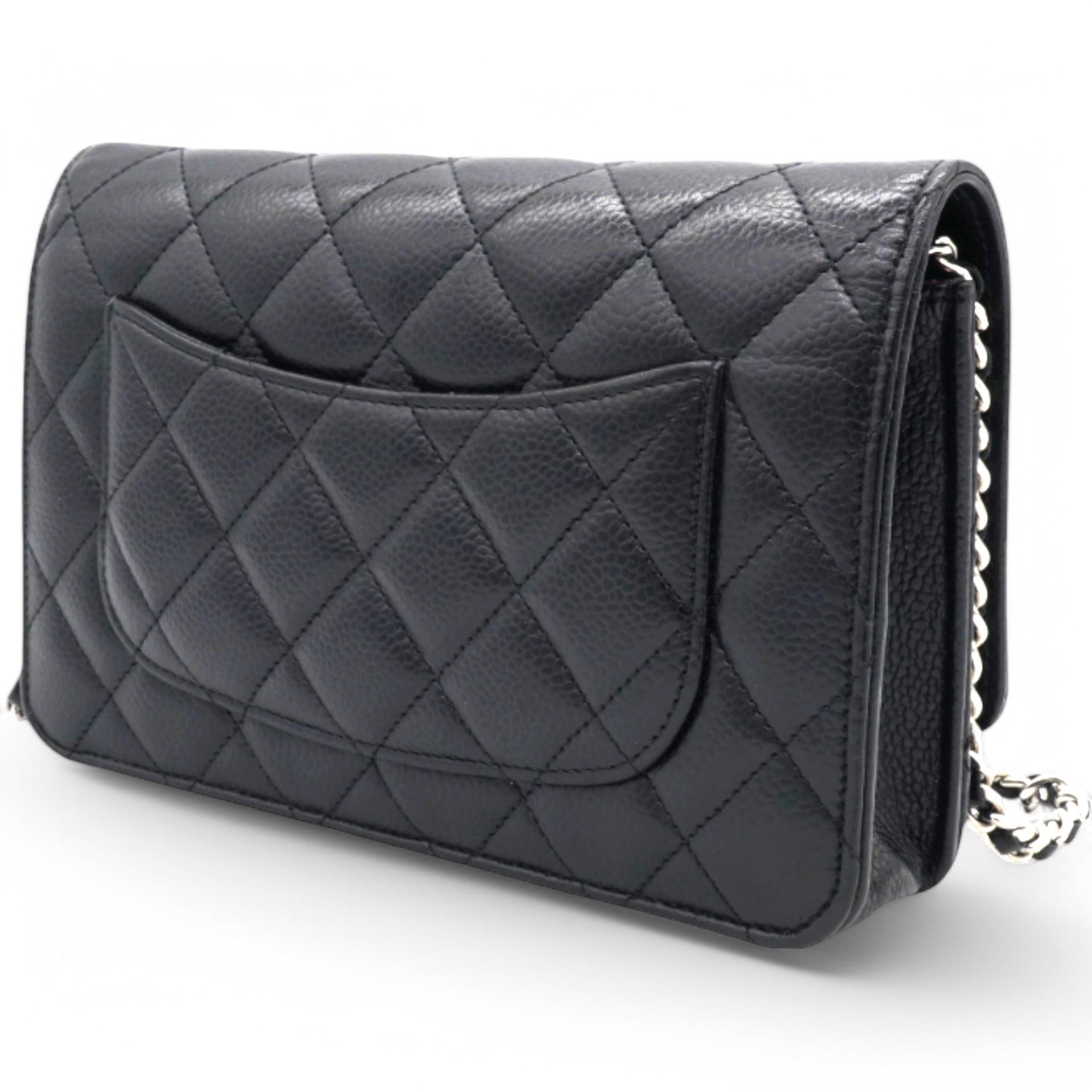 Caviar Quilted Wallet On Chain WOC Black NFC
