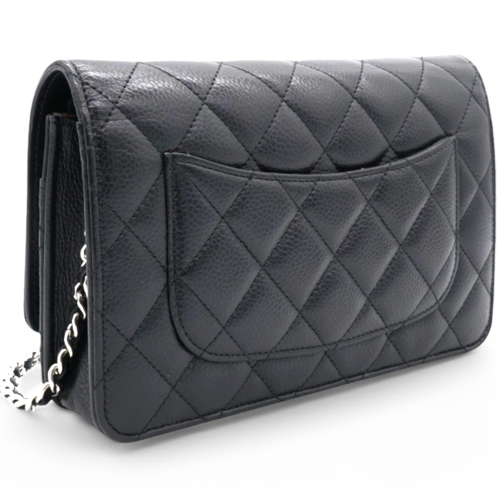 Caviar Quilted Wallet On Chain WOC Black NFC