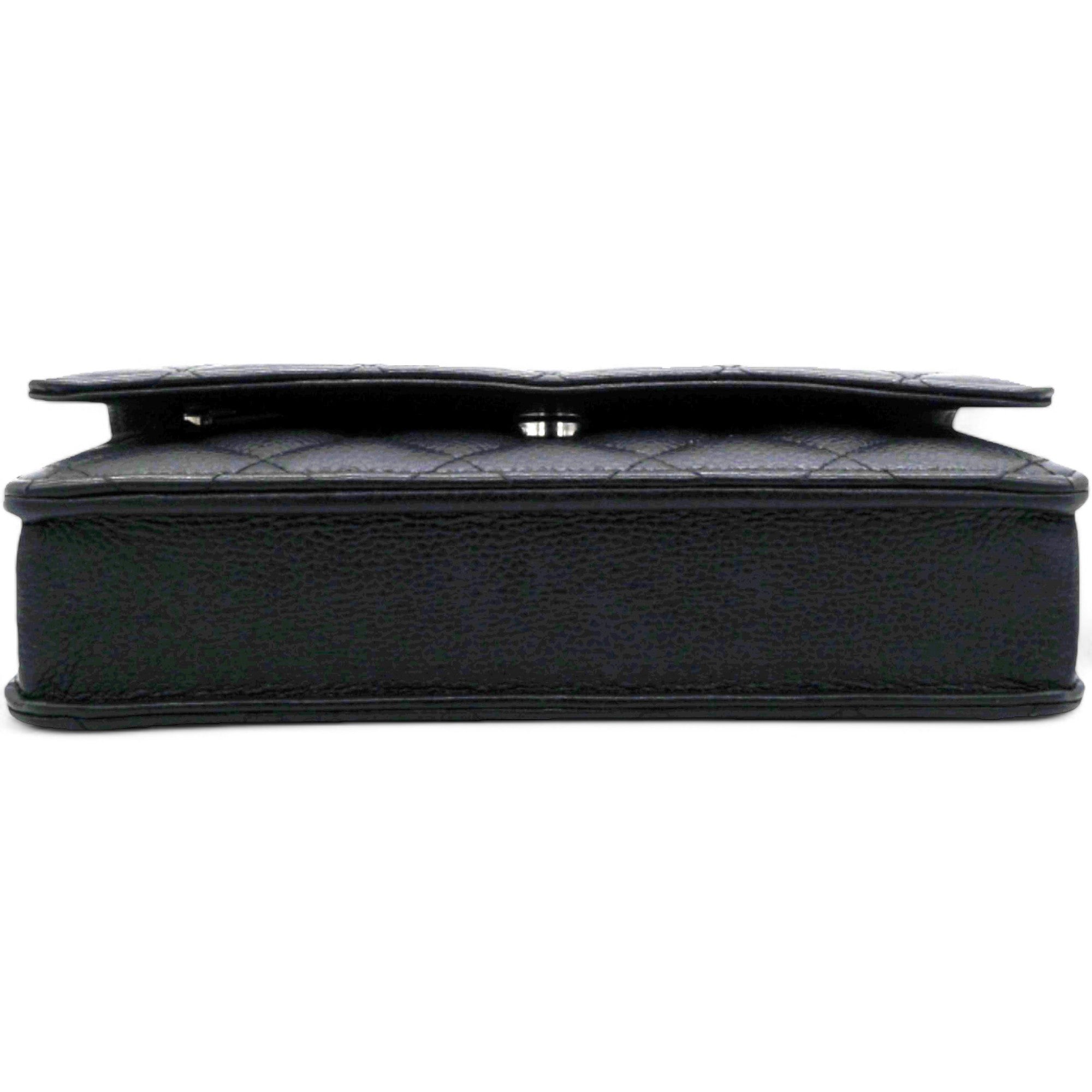 Caviar Quilted Wallet On Chain WOC Black NFC