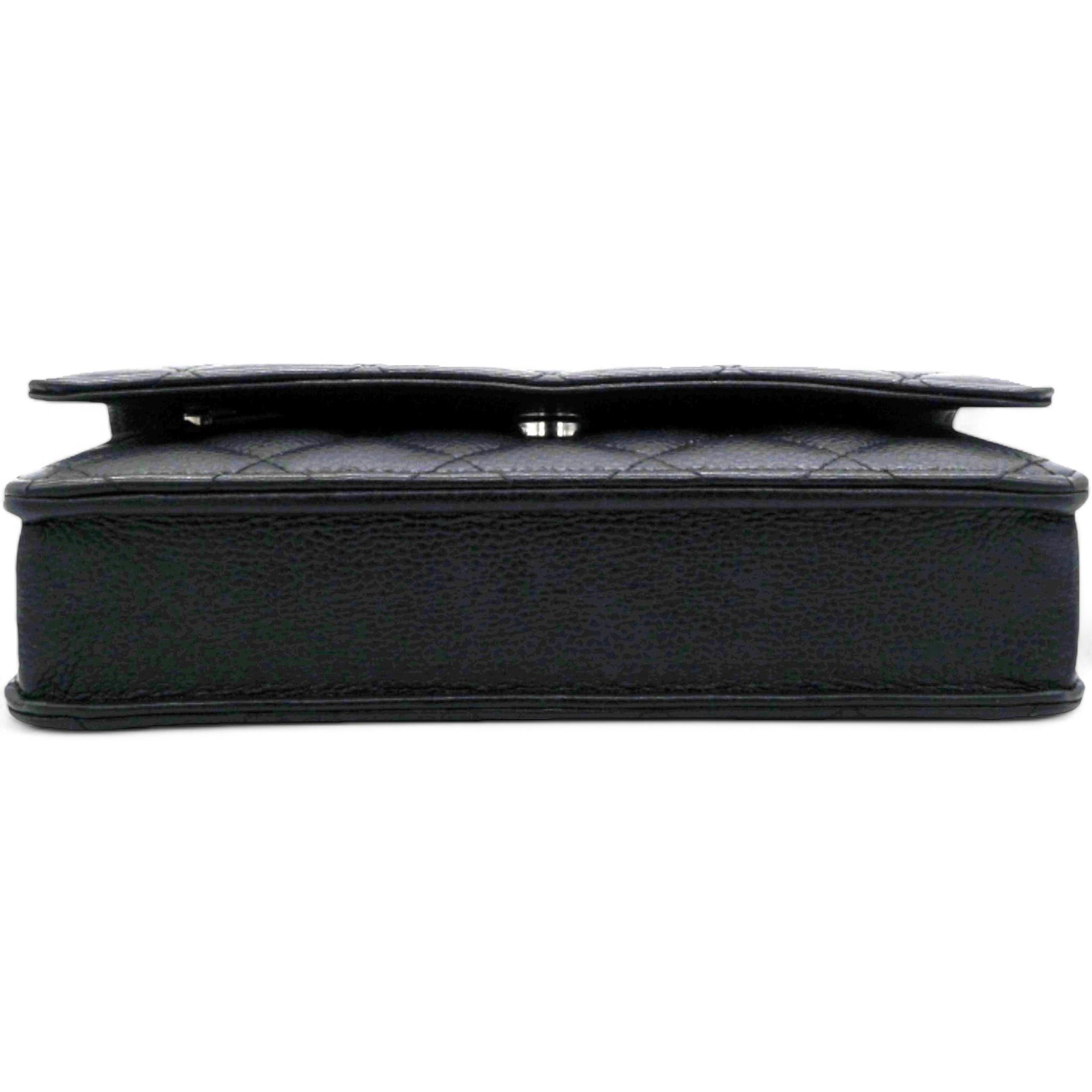 Caviar Quilted Wallet On Chain WOC Black NFC