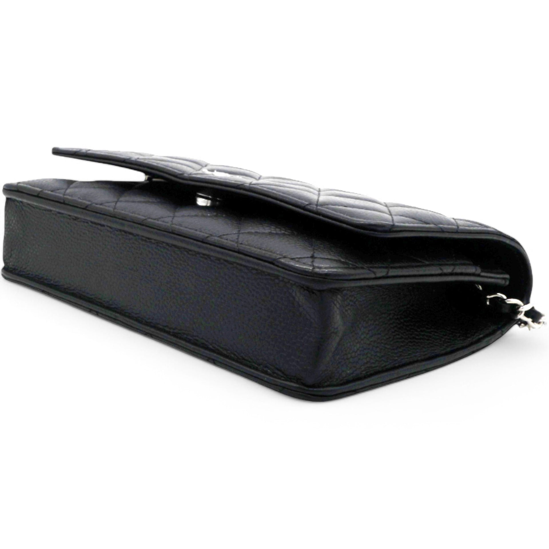 Caviar Quilted Wallet On Chain WOC Black NFC