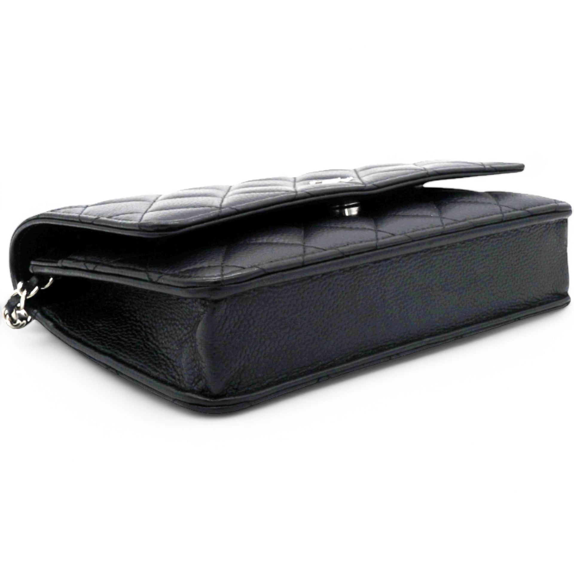 Caviar Quilted Wallet On Chain WOC Black NFC