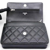 Caviar Quilted Wallet On Chain WOC Black NFC