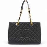 Caviar Quilted Grand Shopping Tote GST Black
