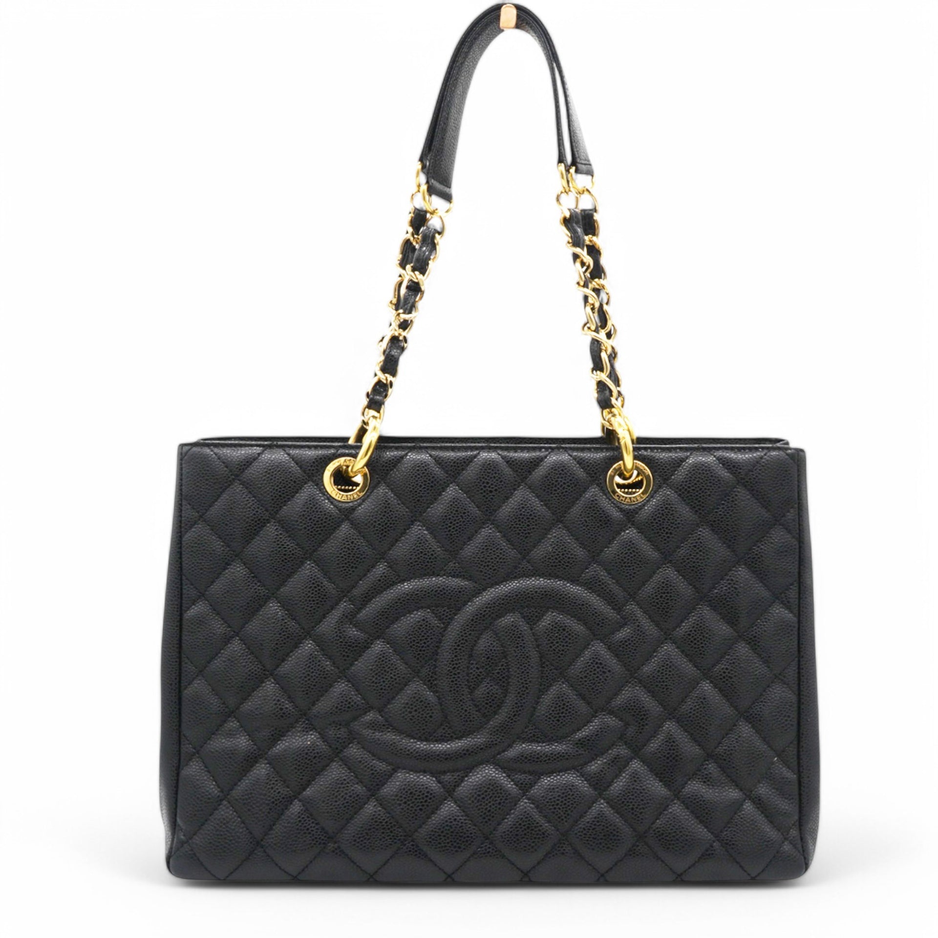 Caviar Quilted Grand Shopping Tote GST Black