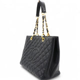 Caviar Quilted Grand Shopping Tote GST Black