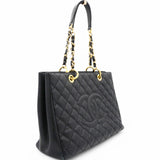 Caviar Quilted Grand Shopping Tote GST Black