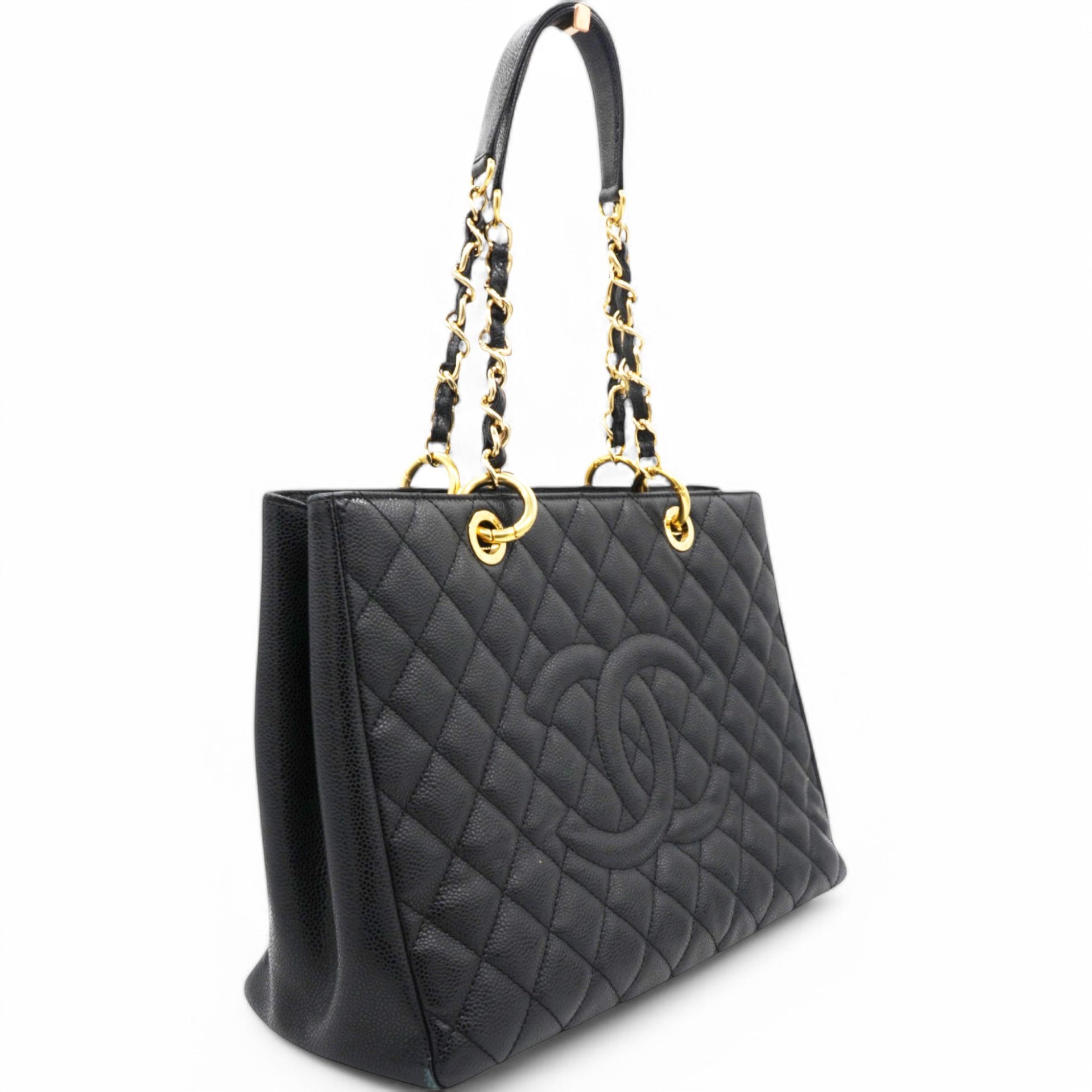 Caviar Quilted Grand Shopping Tote GST Black