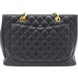 Caviar Quilted Grand Shopping Tote GST Black