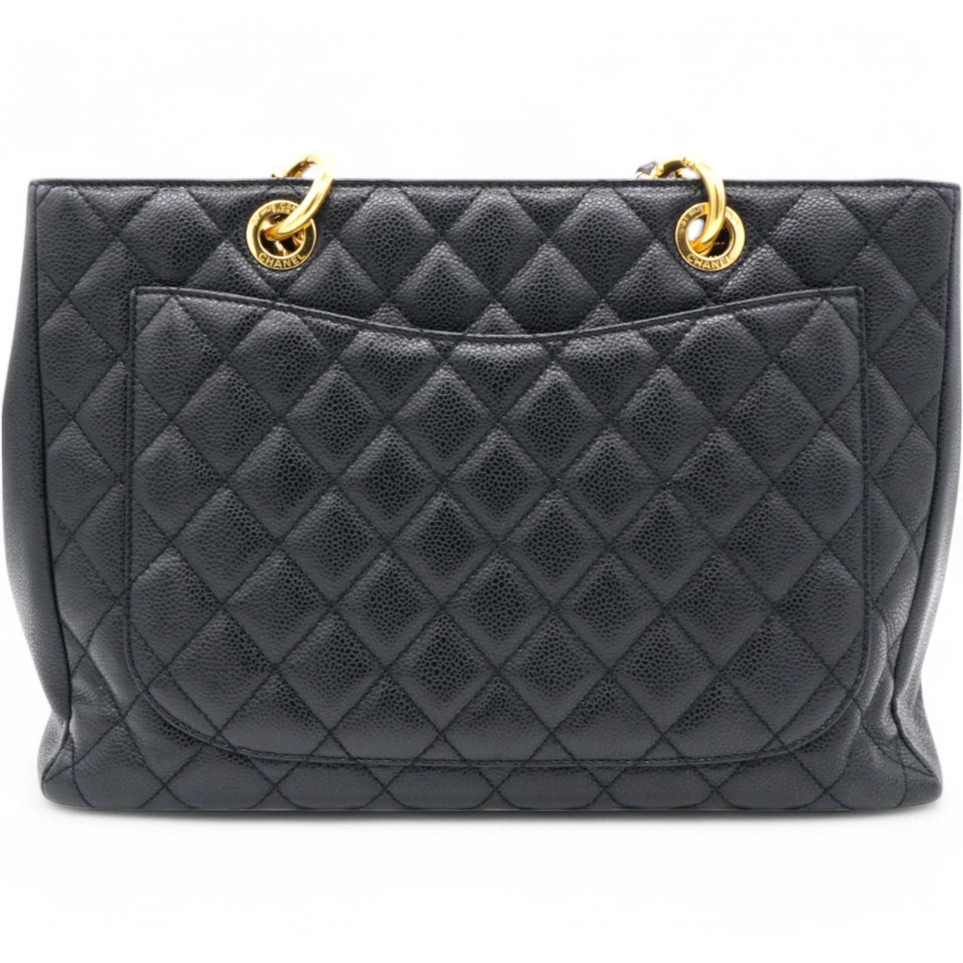 Caviar Quilted Grand Shopping Tote GST Black